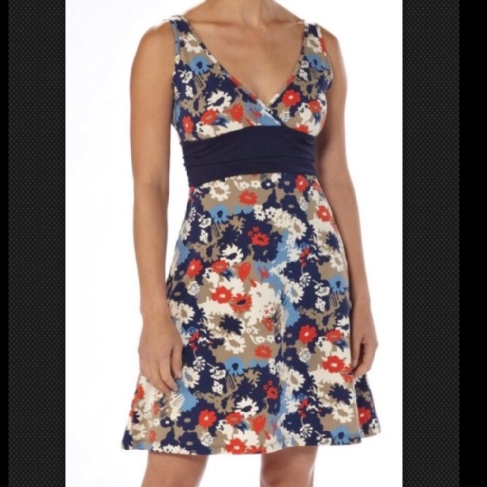 PATAGONIA blue orange Margot cotton dress